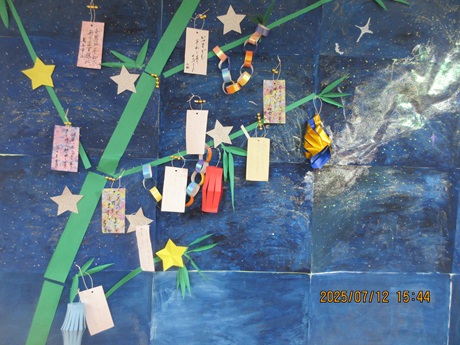 七夕飾りつけをしました。