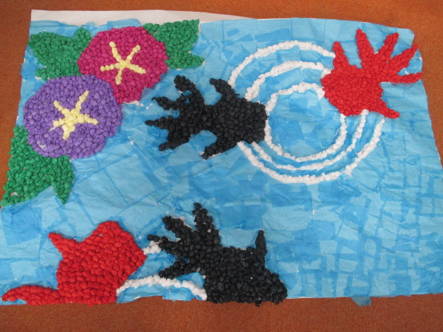 壁画作り～金魚編～